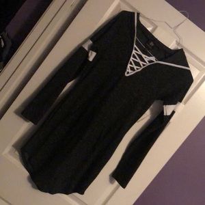 Sweater dress with front pocket